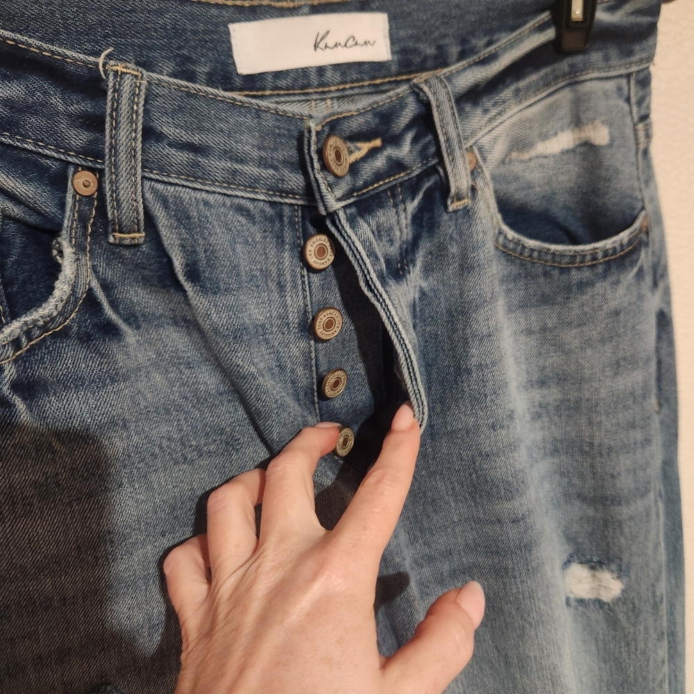 KanCan 90's Ultra High Rise Button Fly Flare Jeans Size 5/26 - Picture 6 of 8